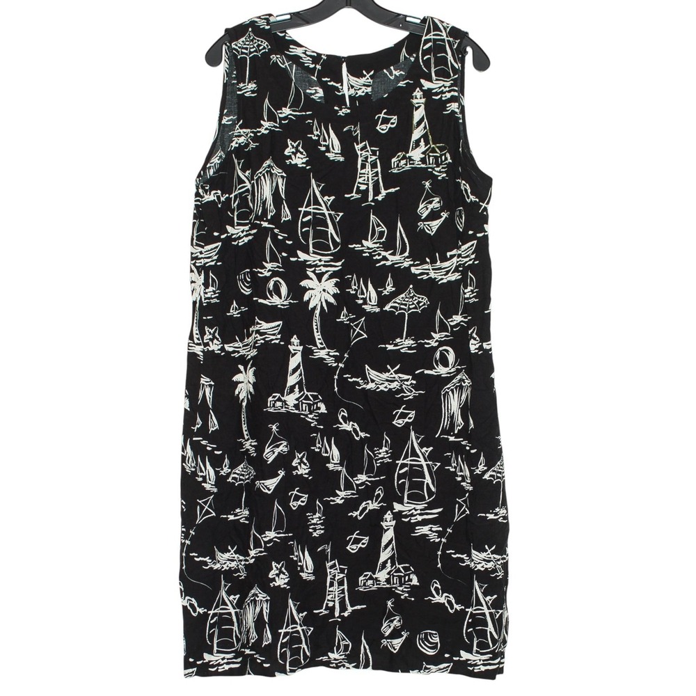 Lighthouse Nautical Dress Beach Coastal Novelty Resort Vacation Cruise Black 16